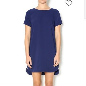 Lumiere Navy Shift Dress with Zippers on side